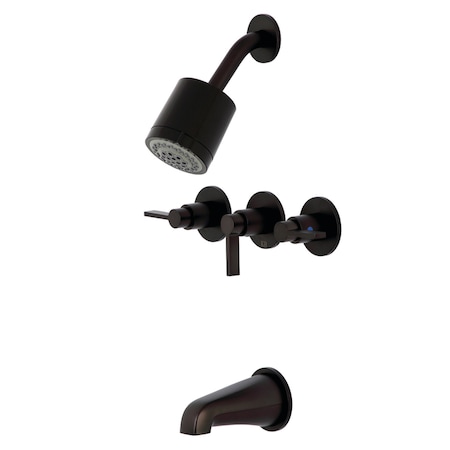 Kingston Brass Tub and Shower Faucet, Oil Rubbed Bronze, Wall Mount KBX8135NDL